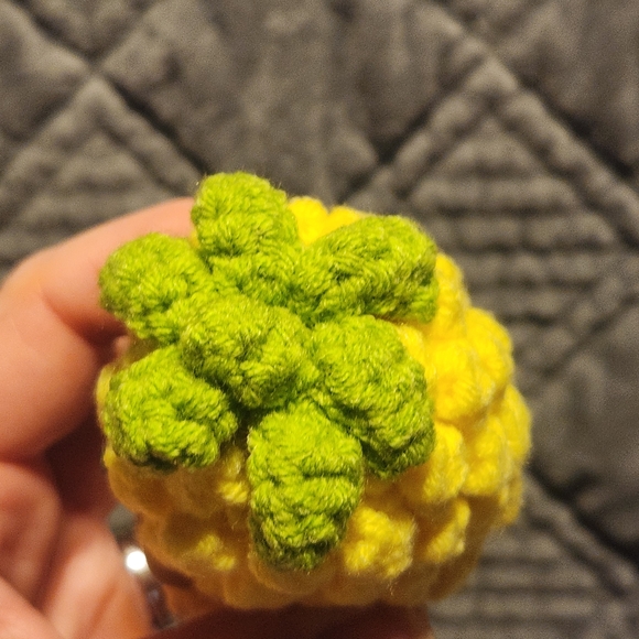 Positive Pineapple Small Crochet Plush Toy Yellow and Green Encourage Loved Ones - Picture 6 of 7